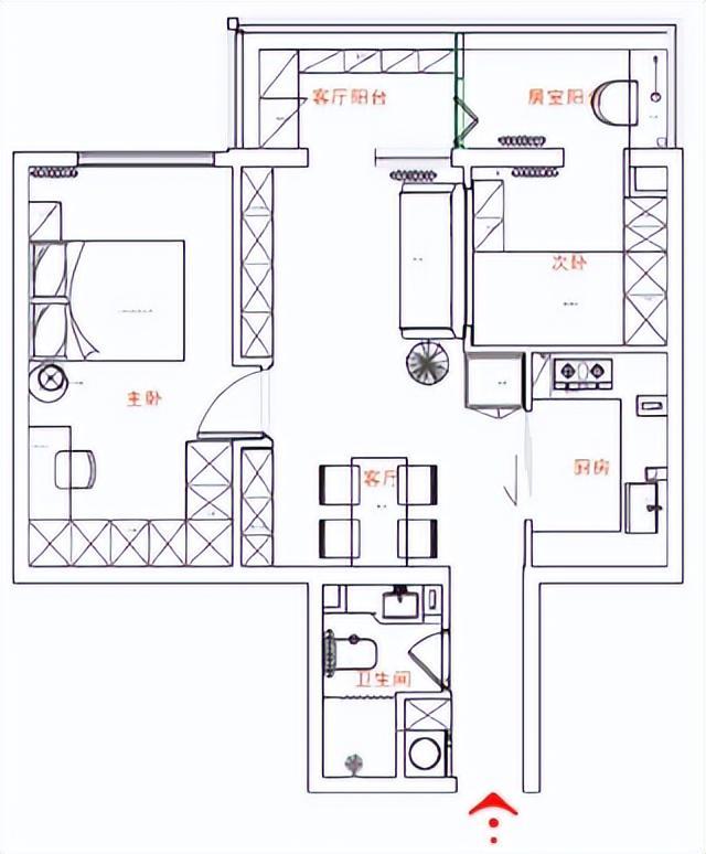 就行！阳台一分为二效果意想不到的好pg电子中国70㎡小房子舒适够住(图16)